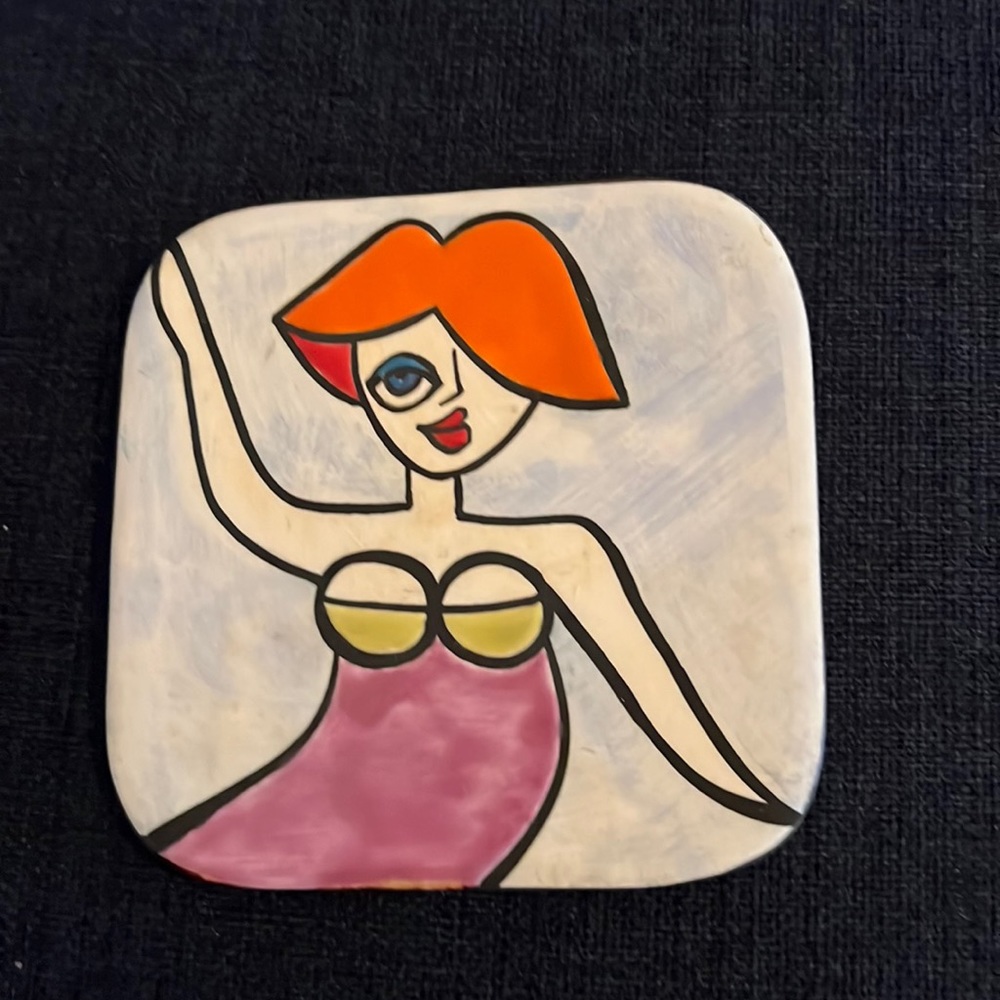 Hand Painted Artist Tile from Italy